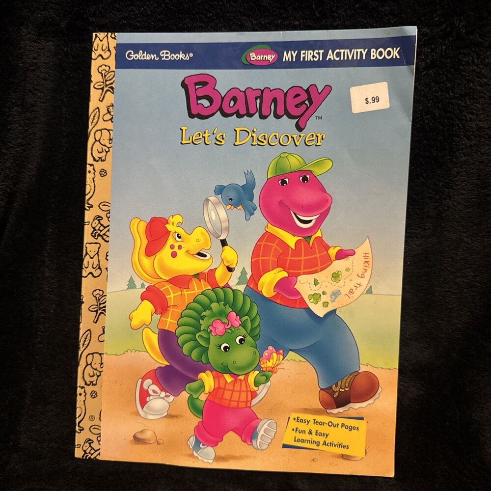 Vintage 1997 Barney Lets Discover Coloring Activity Book The Lyons Group